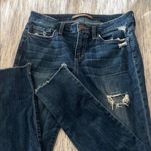 Joe's Jeans Dark Blue Distressed Skinny Jeans